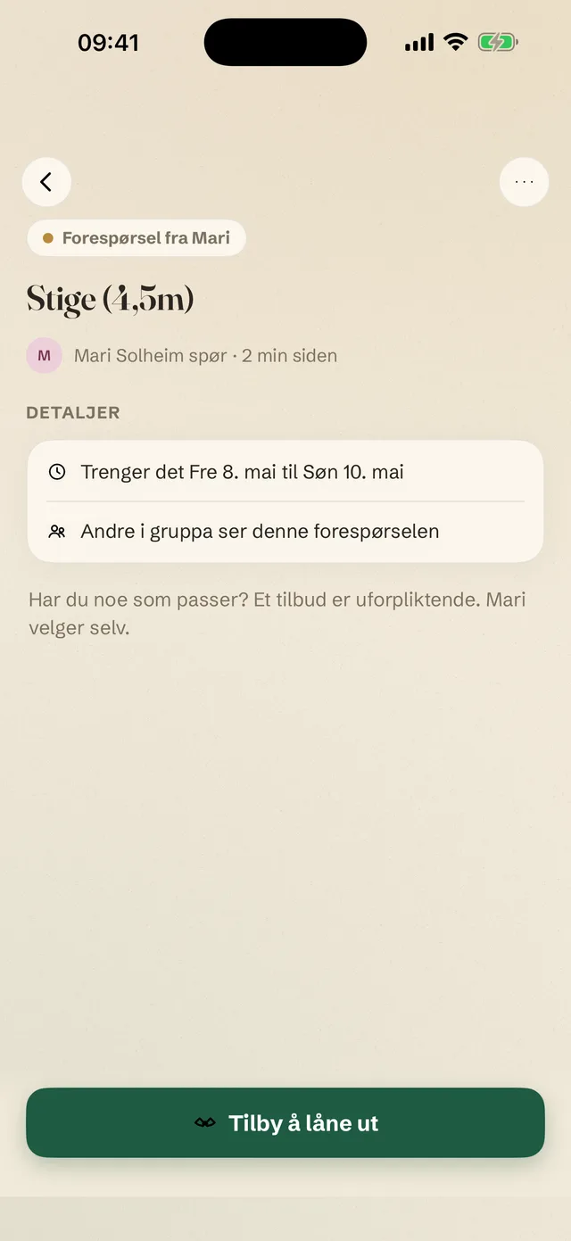 Forespørsel fra en nabo