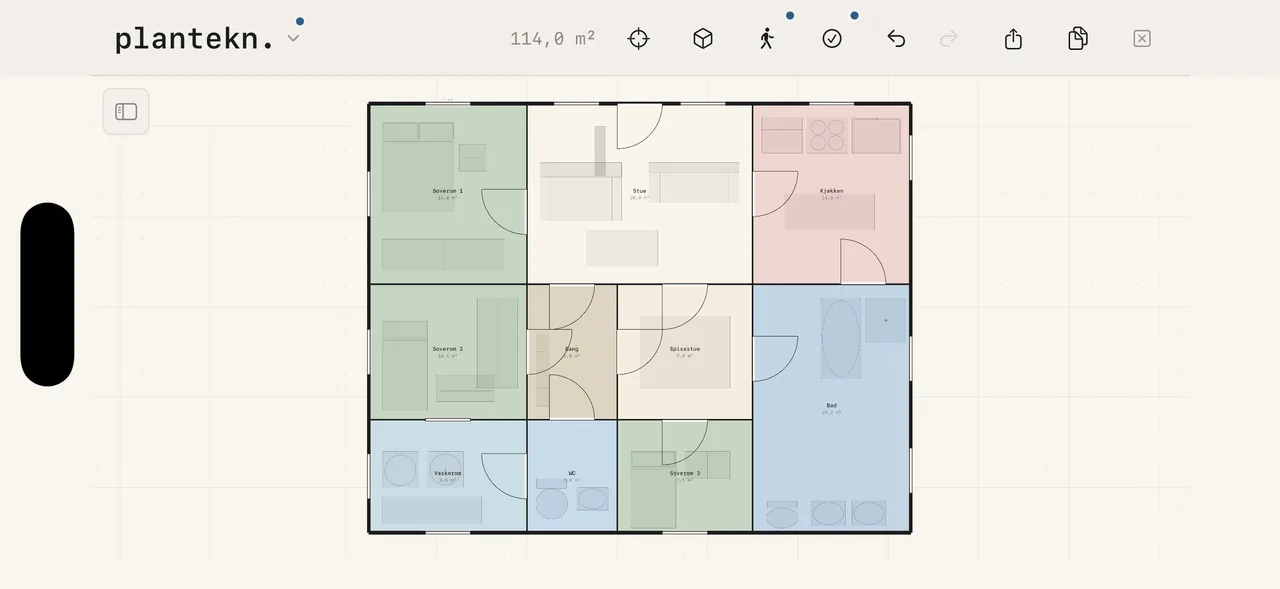 部屋名と面積が入った完成した間取り図